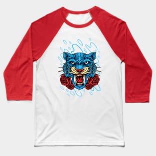 Tiger Head Illustration Baseball T-Shirt